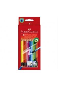 Ξυλομπογιές Faber-Castell 12 χρωμάτων με γόμα